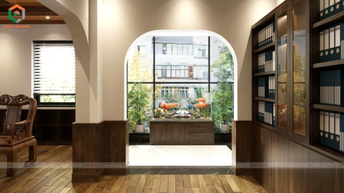 Thiết kế nội thất phòng giám đốc bệnh viện đa khoa Hải Hậu - Nam Định được thiết kế thi công trọn gói bởi Nhật Quang Decor